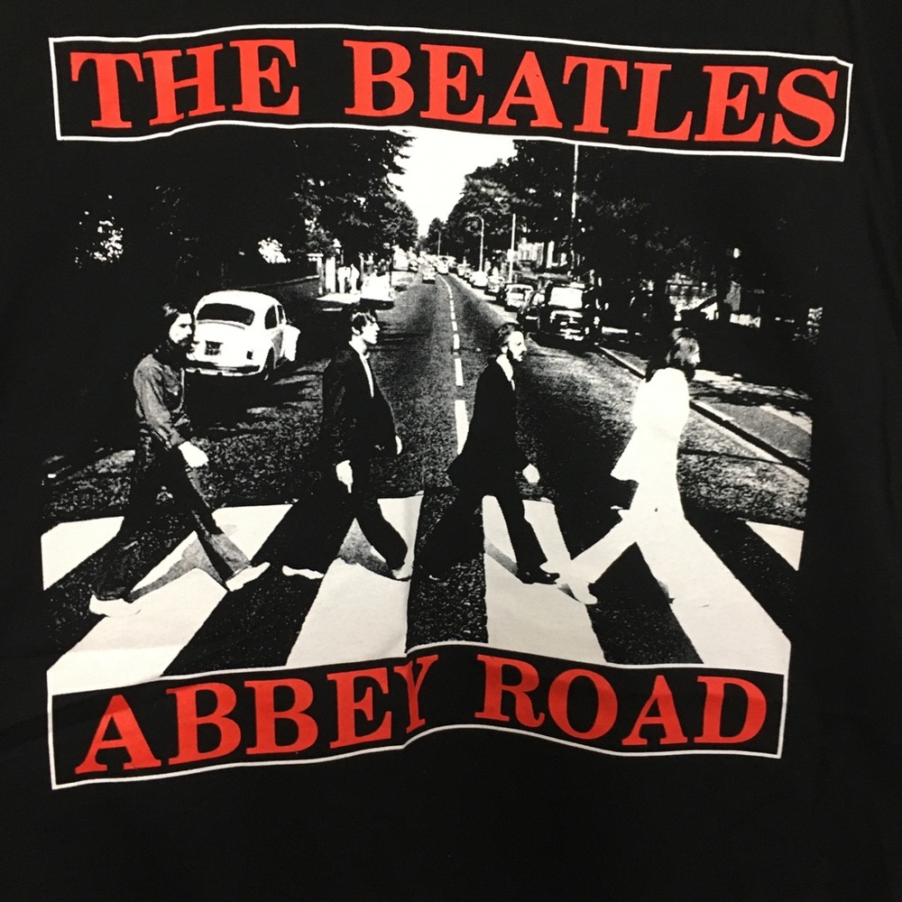 Beatles Abbey Road Graphic Band Tee Red Letters - Picture 2 of 5